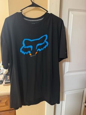 Fox Racing Black T-Shirt with Blue Logo